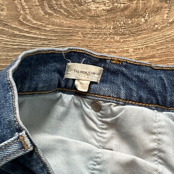 Madewell‎ The Momjean Comfort Stretch Edition Distressed Blue Denim Size 36 - Picture 3 of 8